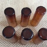 Series of 6 amber glasses