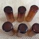 Series of 6 amber glasses