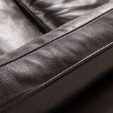 Stouby black leather sofa, Denmark 1970s