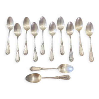 12 small spoons Pompadour model, Jean Emile Puiforcat