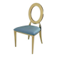 Chaise doré et assise velours turquoise