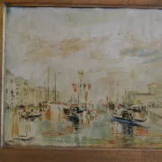 Venice "The Grand Canal" Old painting Oil on canvas