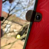 Coat rack red 1950 mirror free-form brass hooks