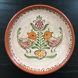 Assiette décor oiseaux signé