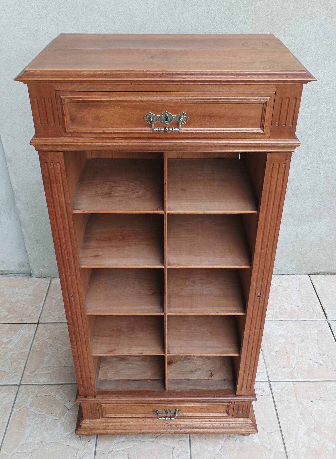 Walnut cabinet stamped BRUN.G.