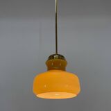 Suspension mid-century en laiton et verre, 1970s