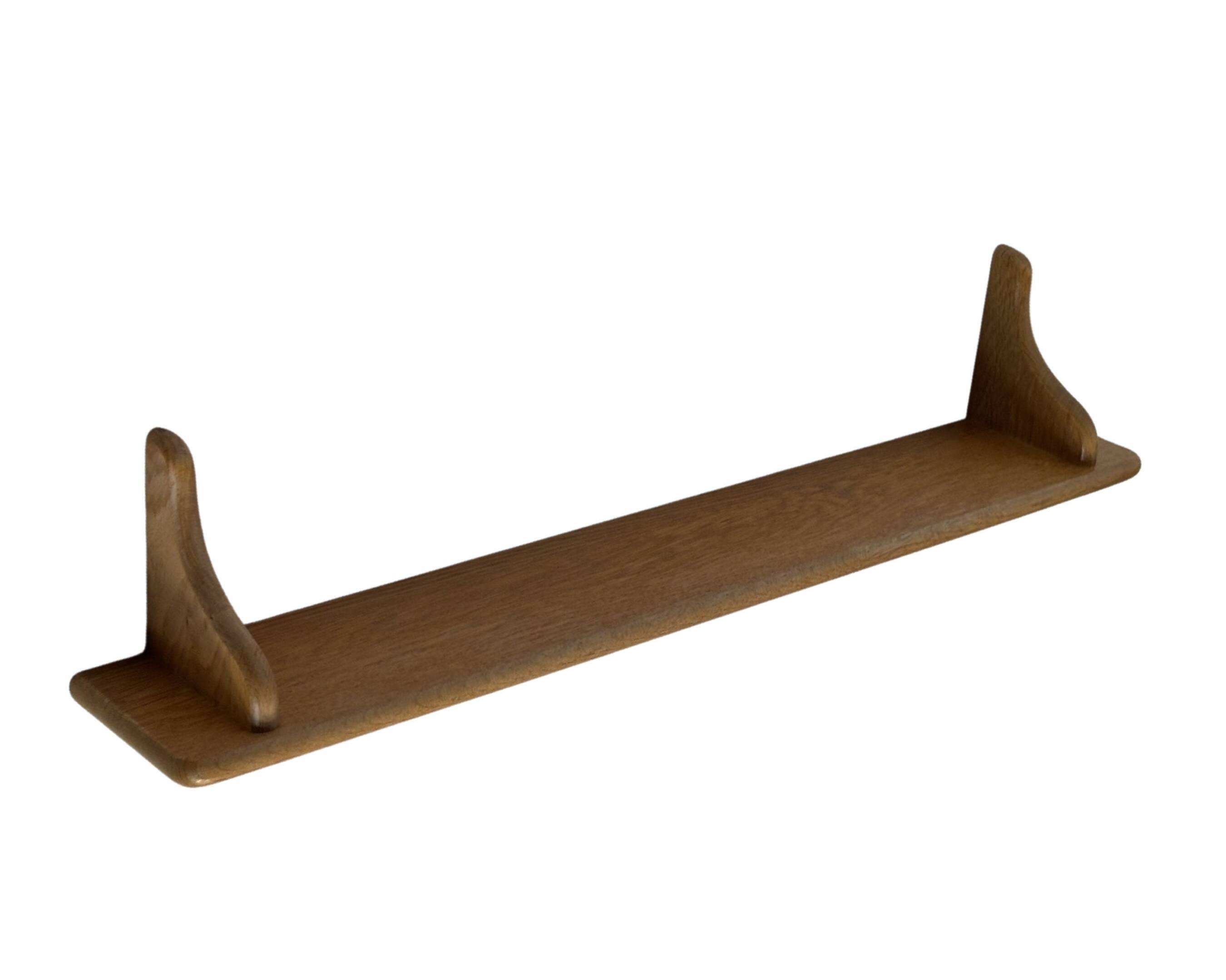 Vintage oak wall rack book shelf 1970s wood minimalist design