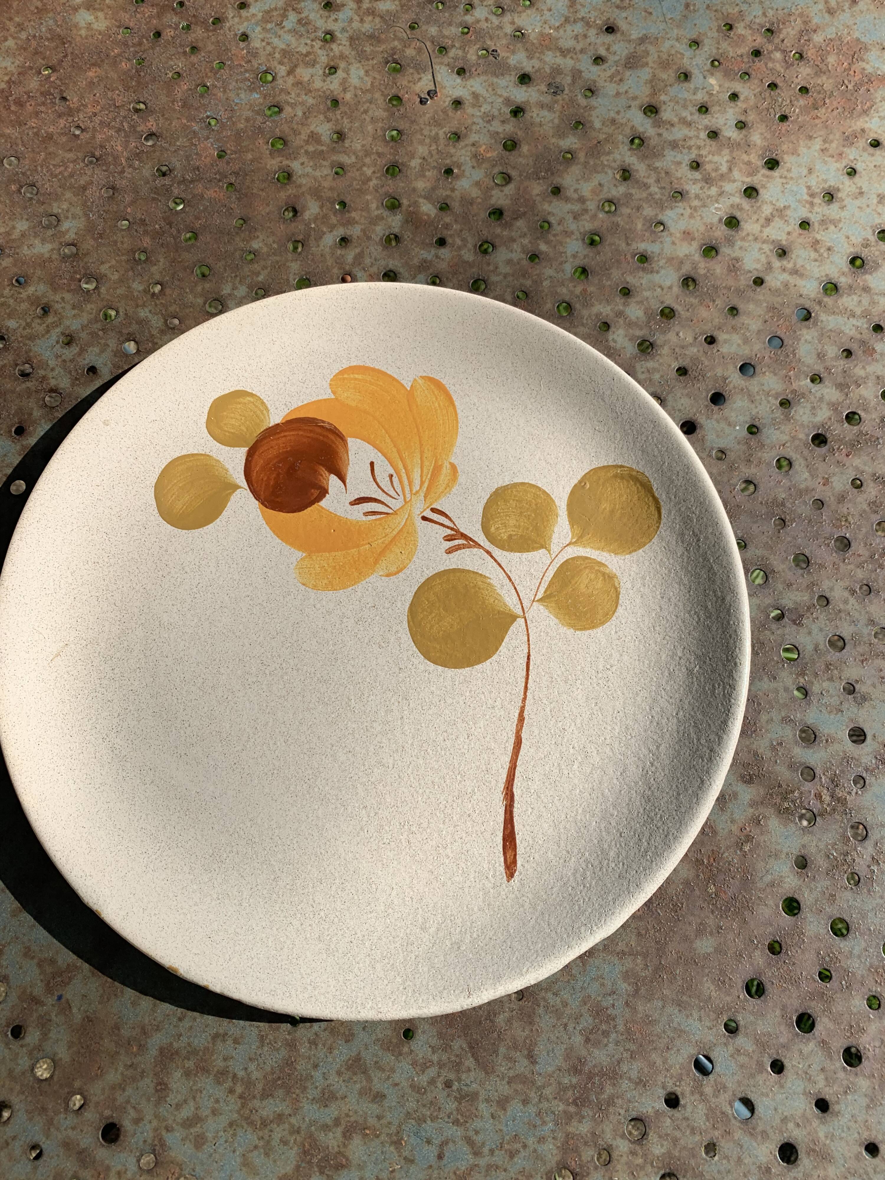 Loire ceramic cake dish 1713 Saint Amand earthenware France