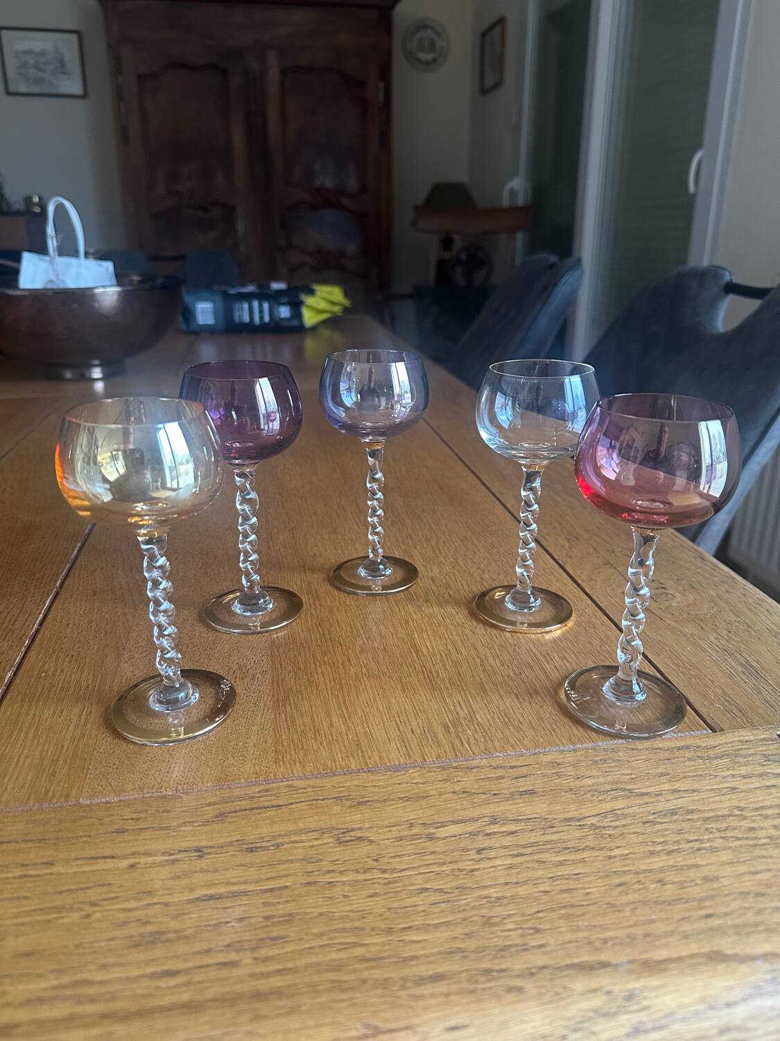 5 Murano crystal glasses