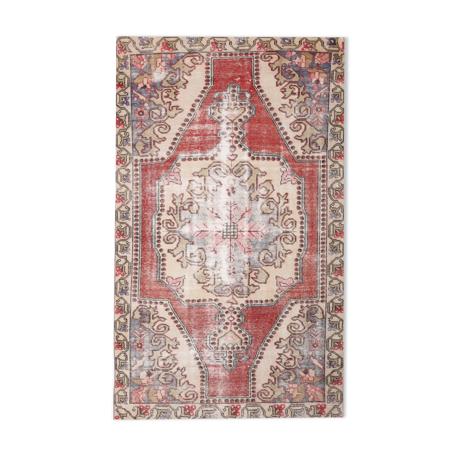 4x7 madallion faded oushak rug, 220x132cm