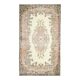 1970s Vintage Turkish Oushak Handmade Wool Cotton Beige Area Rug 179x311