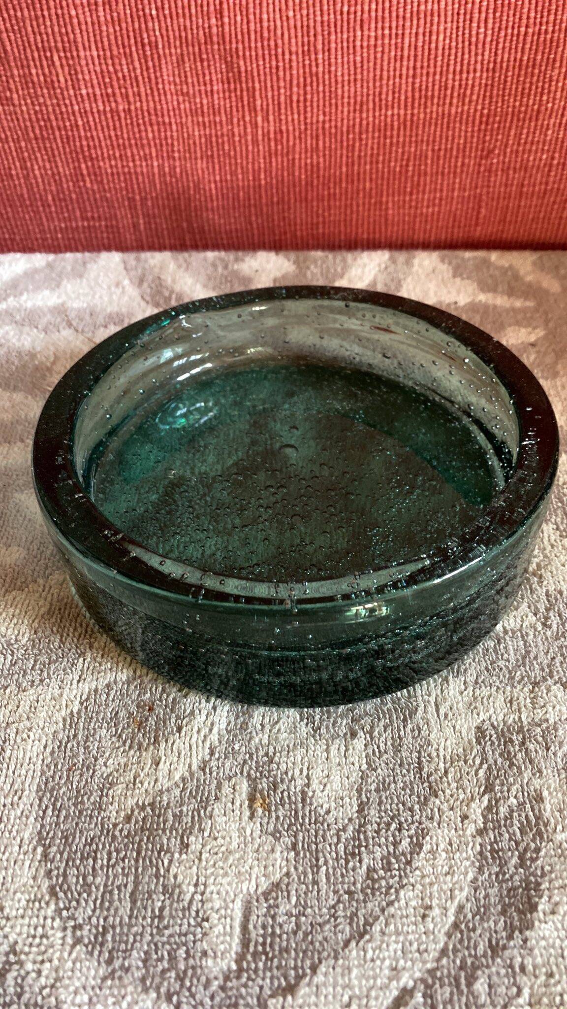 Cendrier vintage bleu