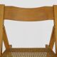 Pair of vintage folding chairs in beech and canework. Italy 70s