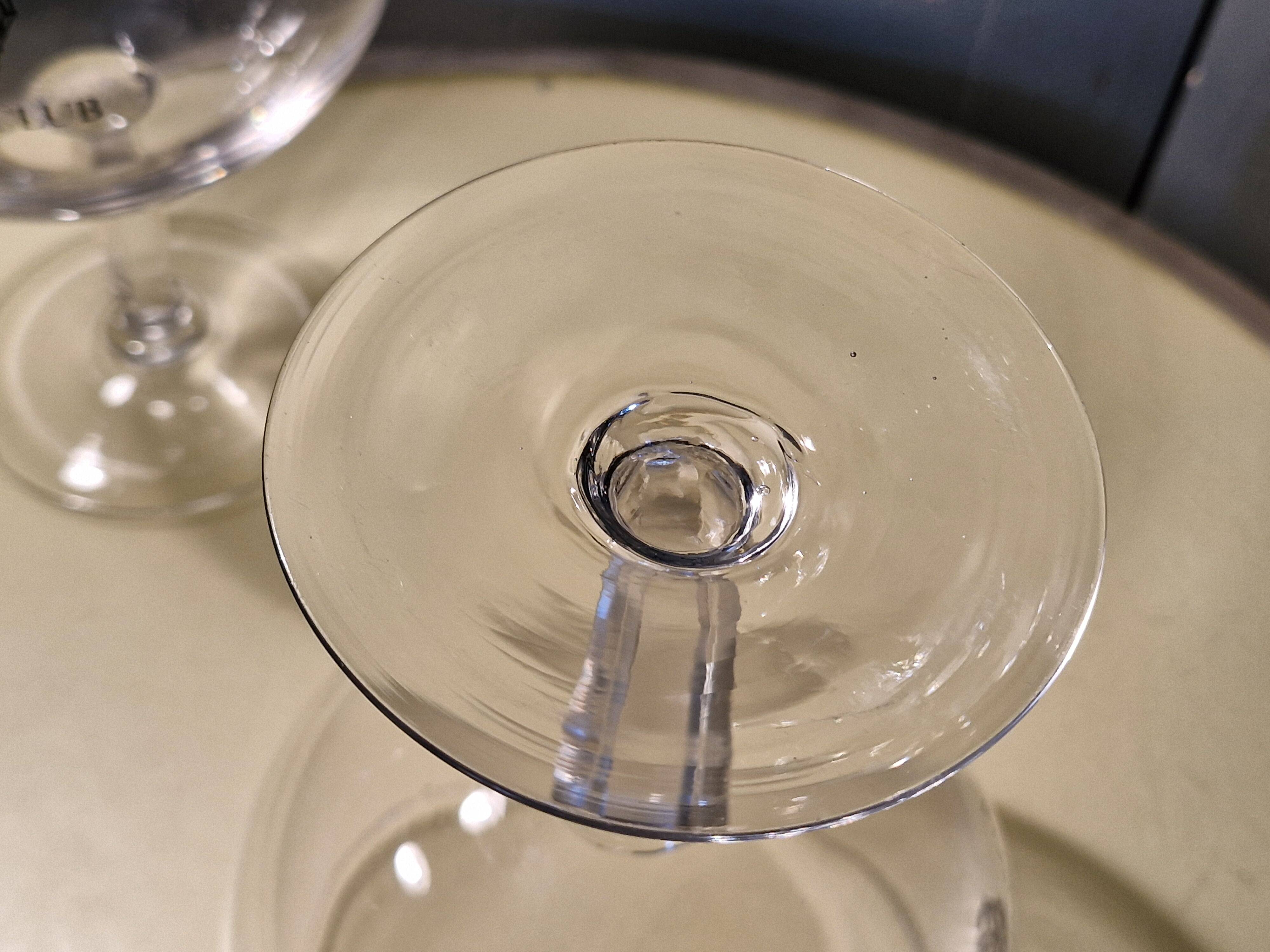 2 large ice cream bowls, dessert or otherwise, in crystal from the 1920s.