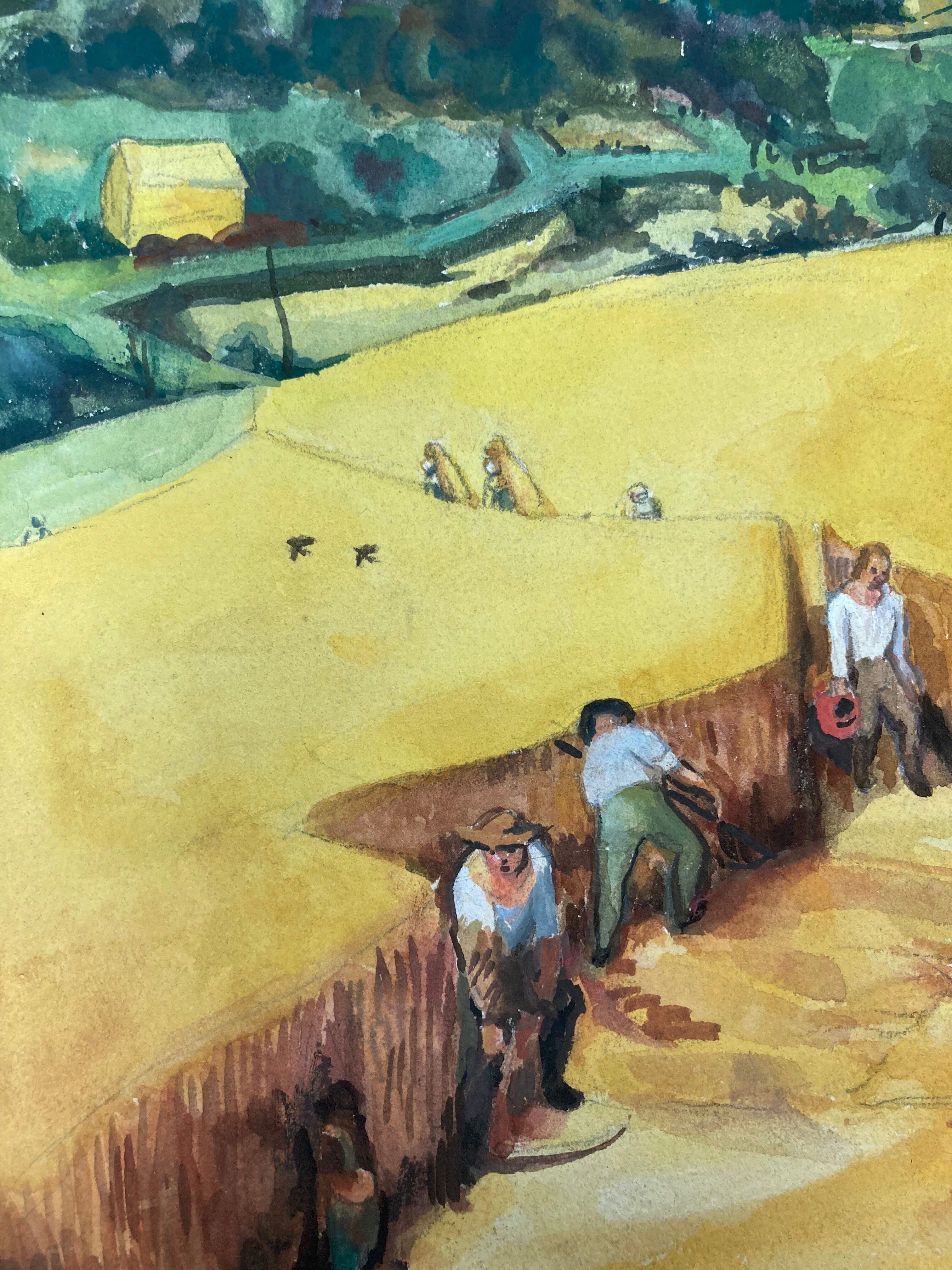 Vintage landscape watercolor