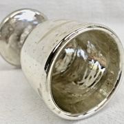 Painted blown glass egg cup with mercury gilding, 19th century.