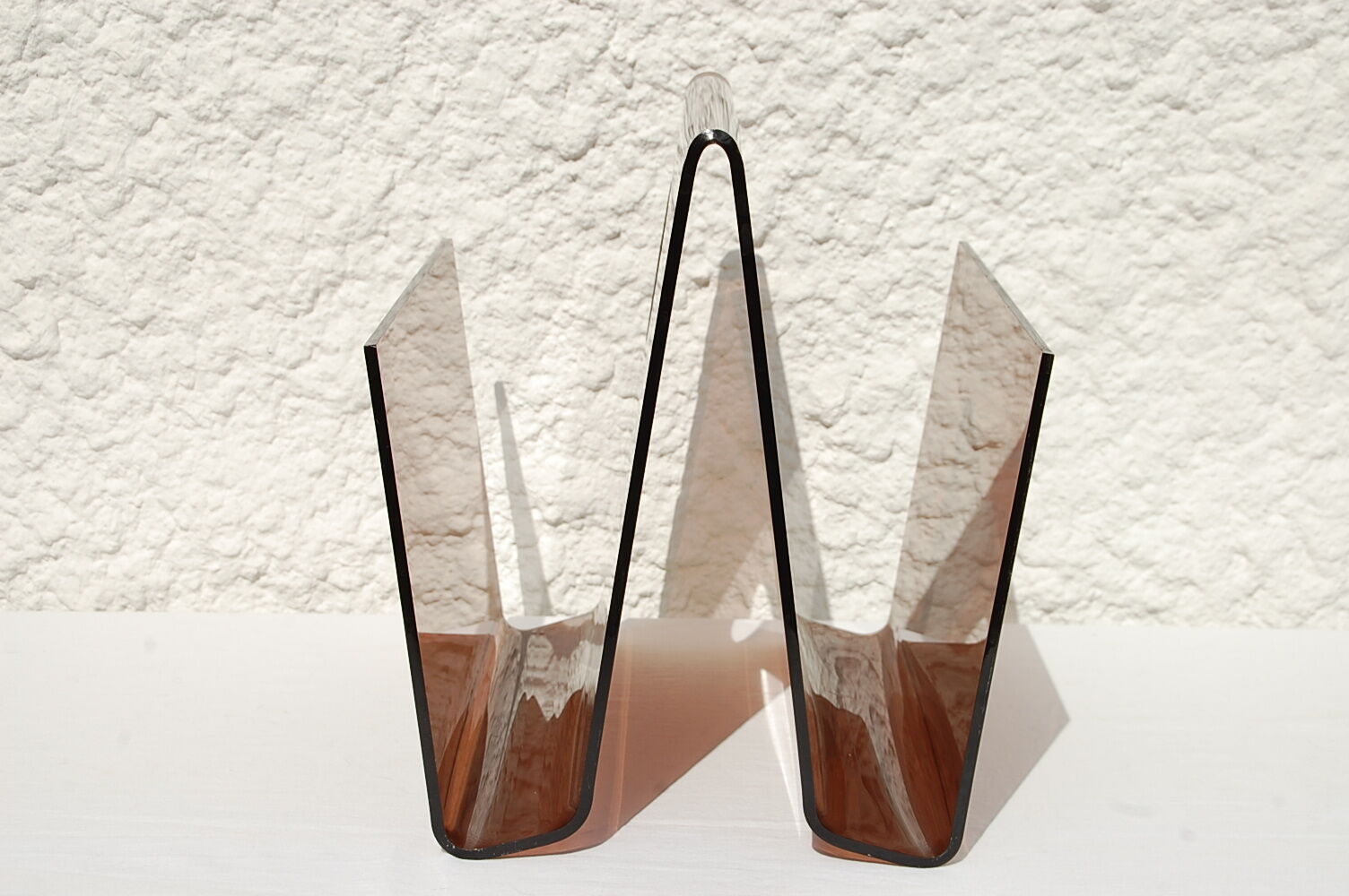 Plexiglass magazine rack from the 70s