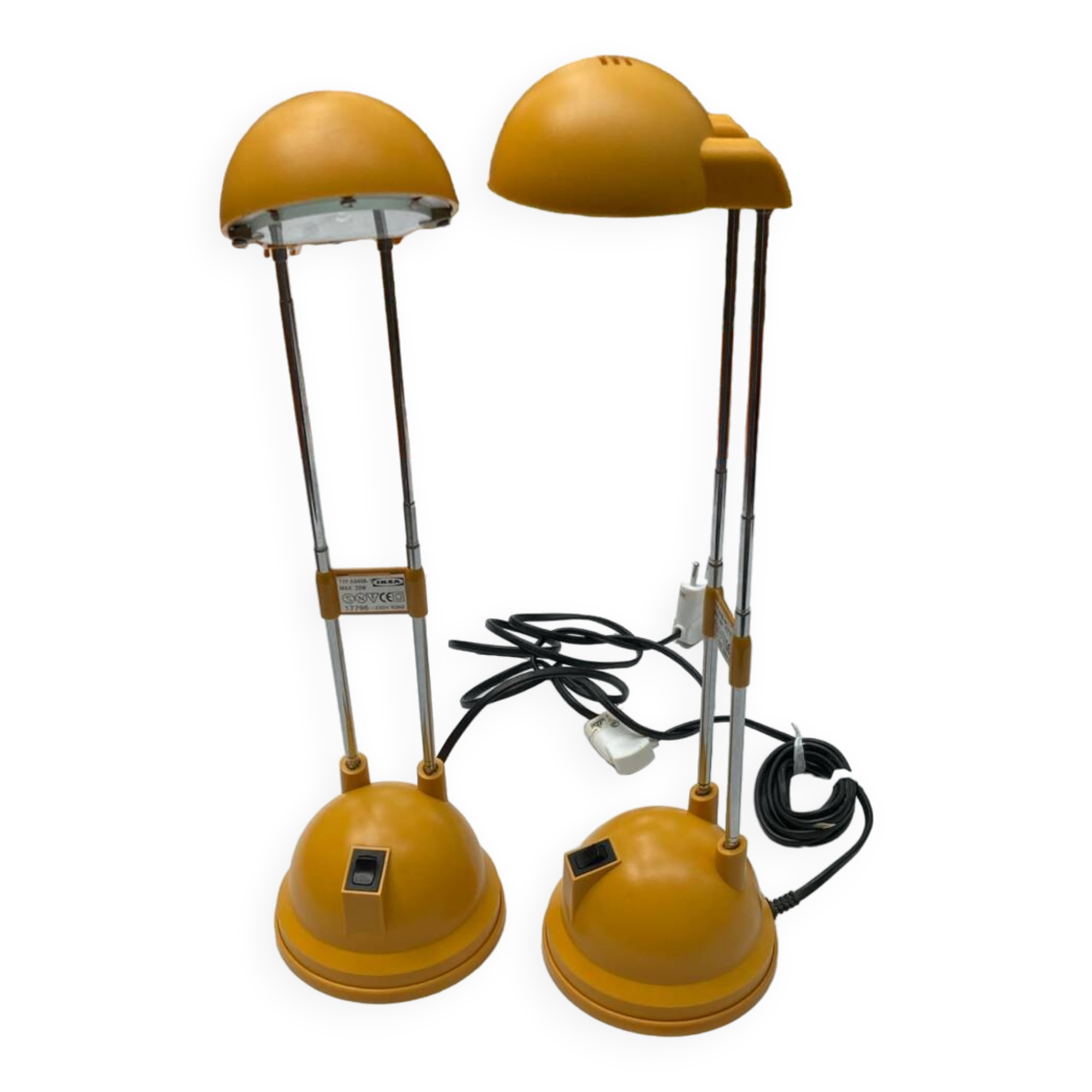 Lot 2 telescopic desk or bedside lamp, IKEA, 1990