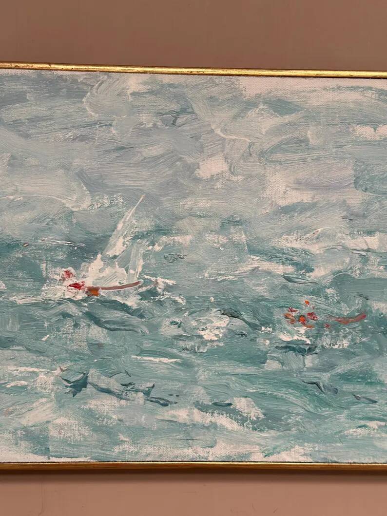 Original Swedish Oil on Panel – “Abstract” by T. Wahlström– Vintage & Framed – 40 × 30 cm (15.7" × 11.8")