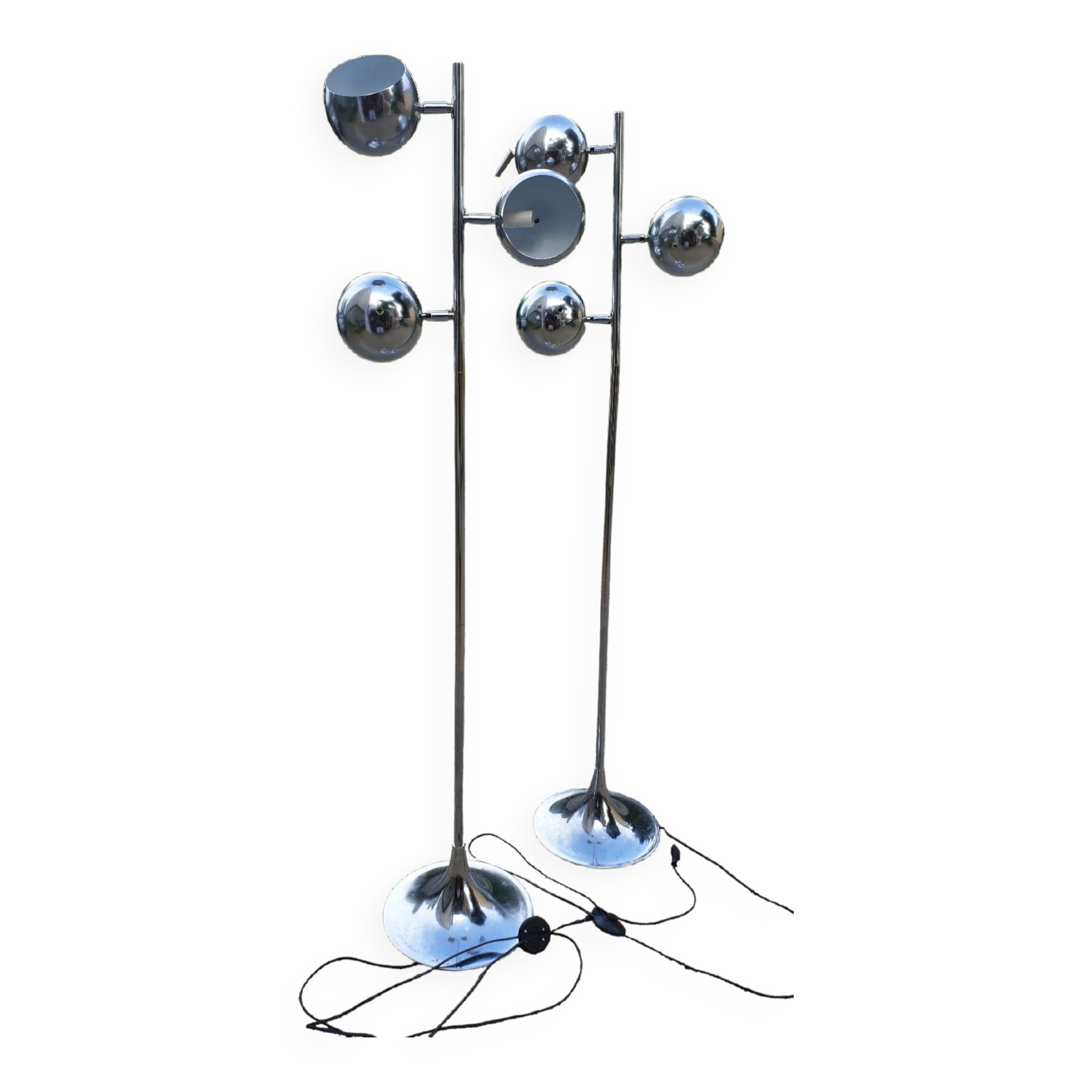 Paire de lampadaires space âge