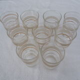 9 wine glasses, gold edging and granite – 1960s-1970s