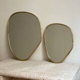 Set of 3 organic mirrors in golden brass 100% handmade