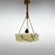Art Deco Marble Glass Pendant Light on Original Rope