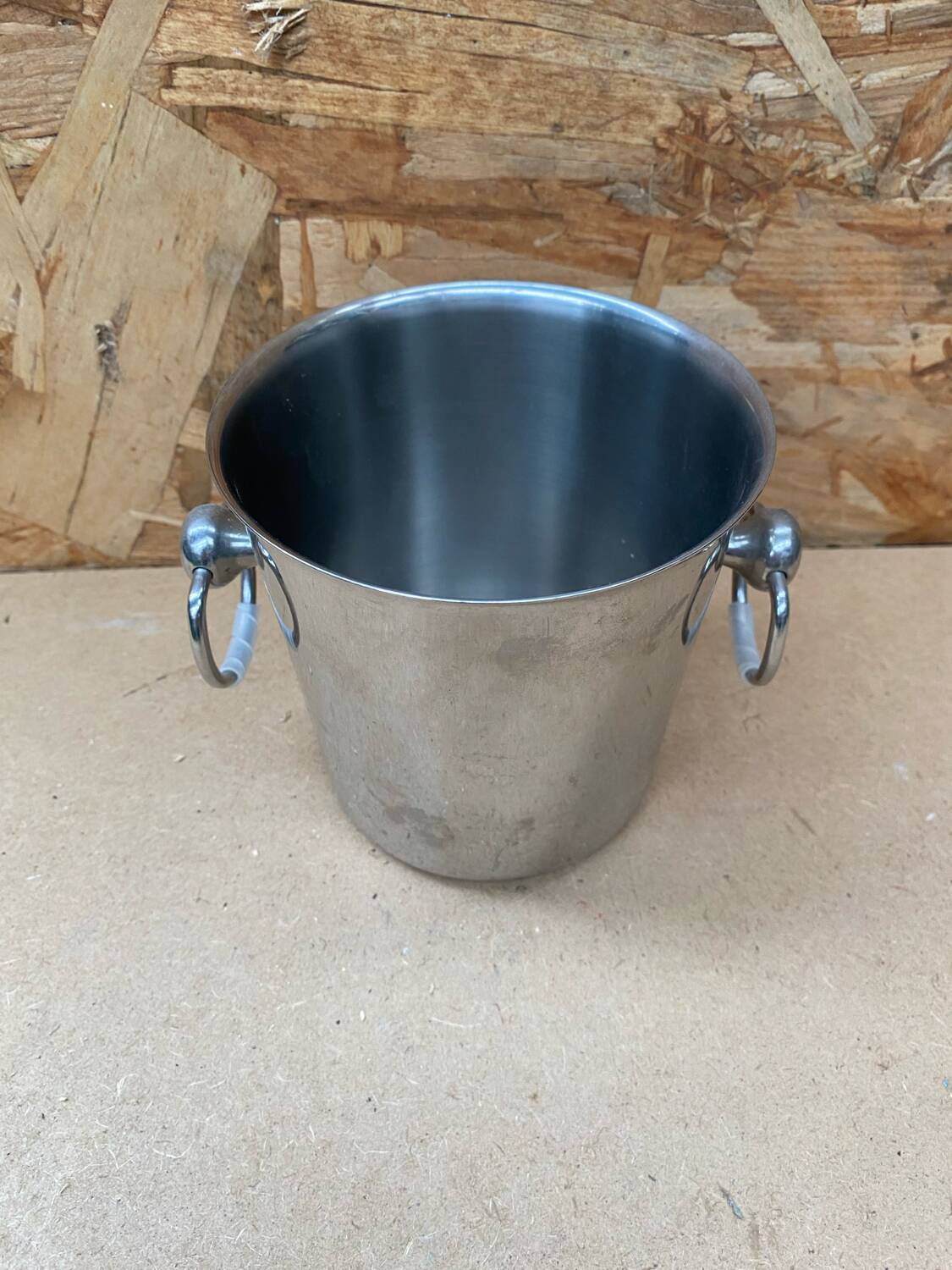 Old champagne bucket cooler couzon stainless steel france