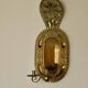 X-large mid-century Swedish brass Baroque sconce with double arm design
