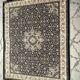 Tapis de Salon Classique Bleu Marine Orné de Fleurs