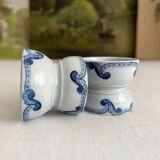 2 old diabolo egg cups, iron earth “Dutch” Creil and Montereau