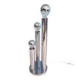 Large Space Age table lamp in chrome metal, Gaetano Sciolari, 1970.