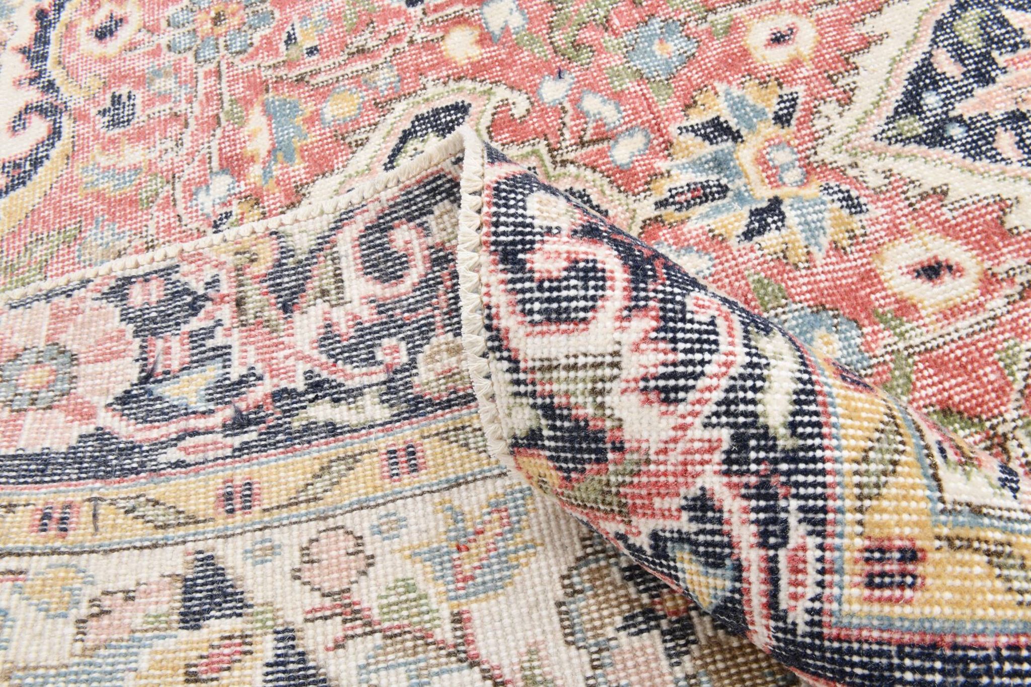 Tapis oriental persan rouge et bleu marine, 207 x 315 cm
