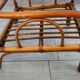 Pair of vintage low armchairs in bamboo and rattan
