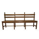 Solid oak brutalist robust bench, Netherlands 1950s