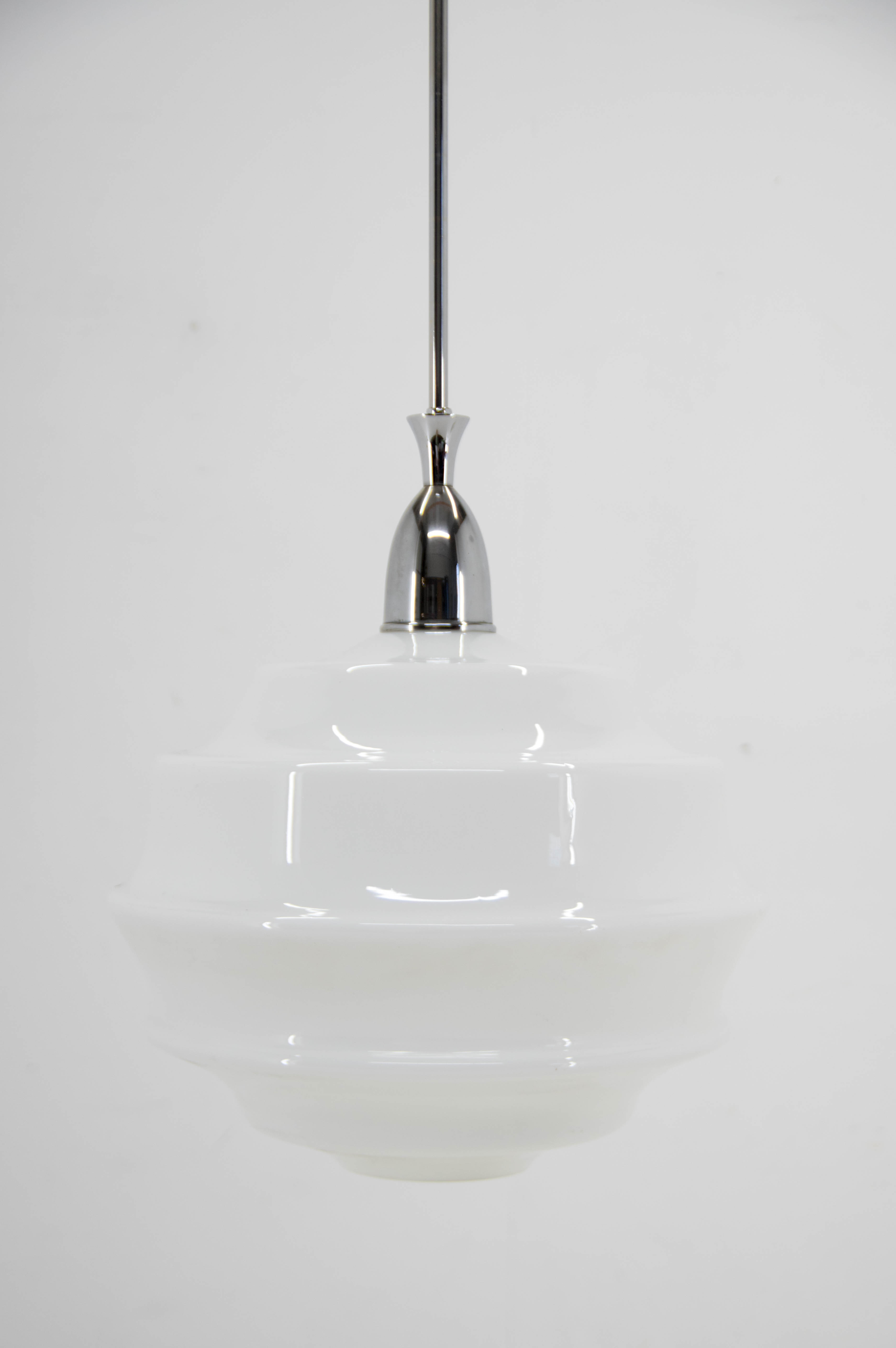 Art deco glass pendant Czechoslovakia 1950s