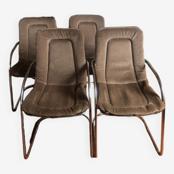 Lot de 4 fauteuils Cidue 1970