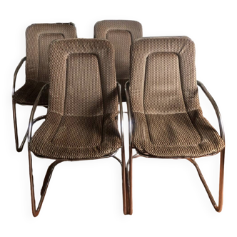 Lot de 4 fauteuils Cidue 1970