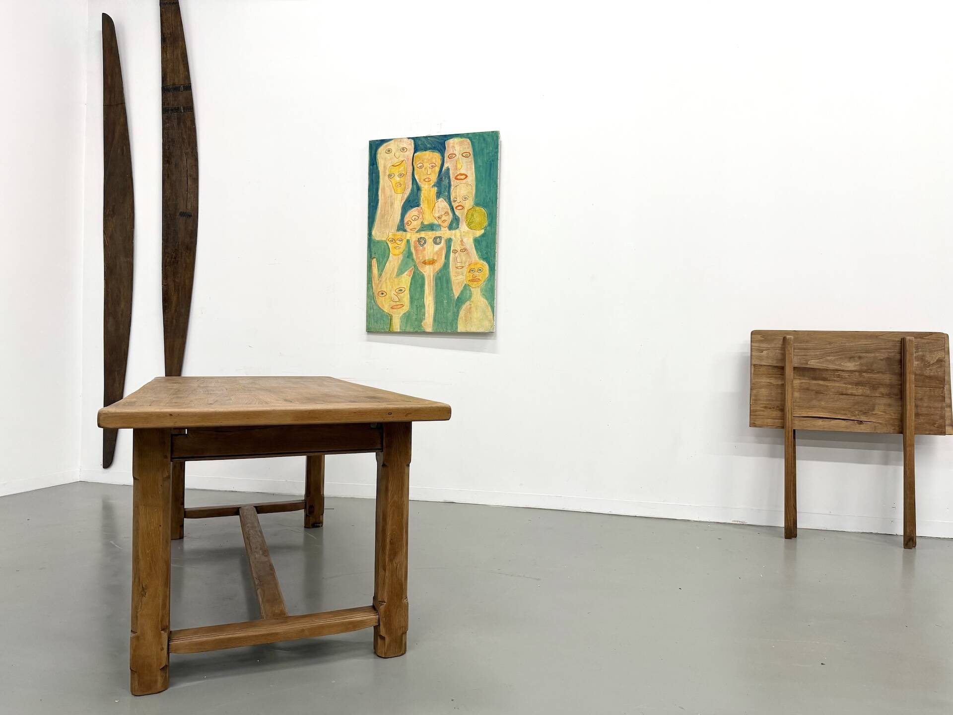 Extendable oak table, 1950s