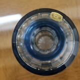 Val Saint-Lambert crystal blue flask