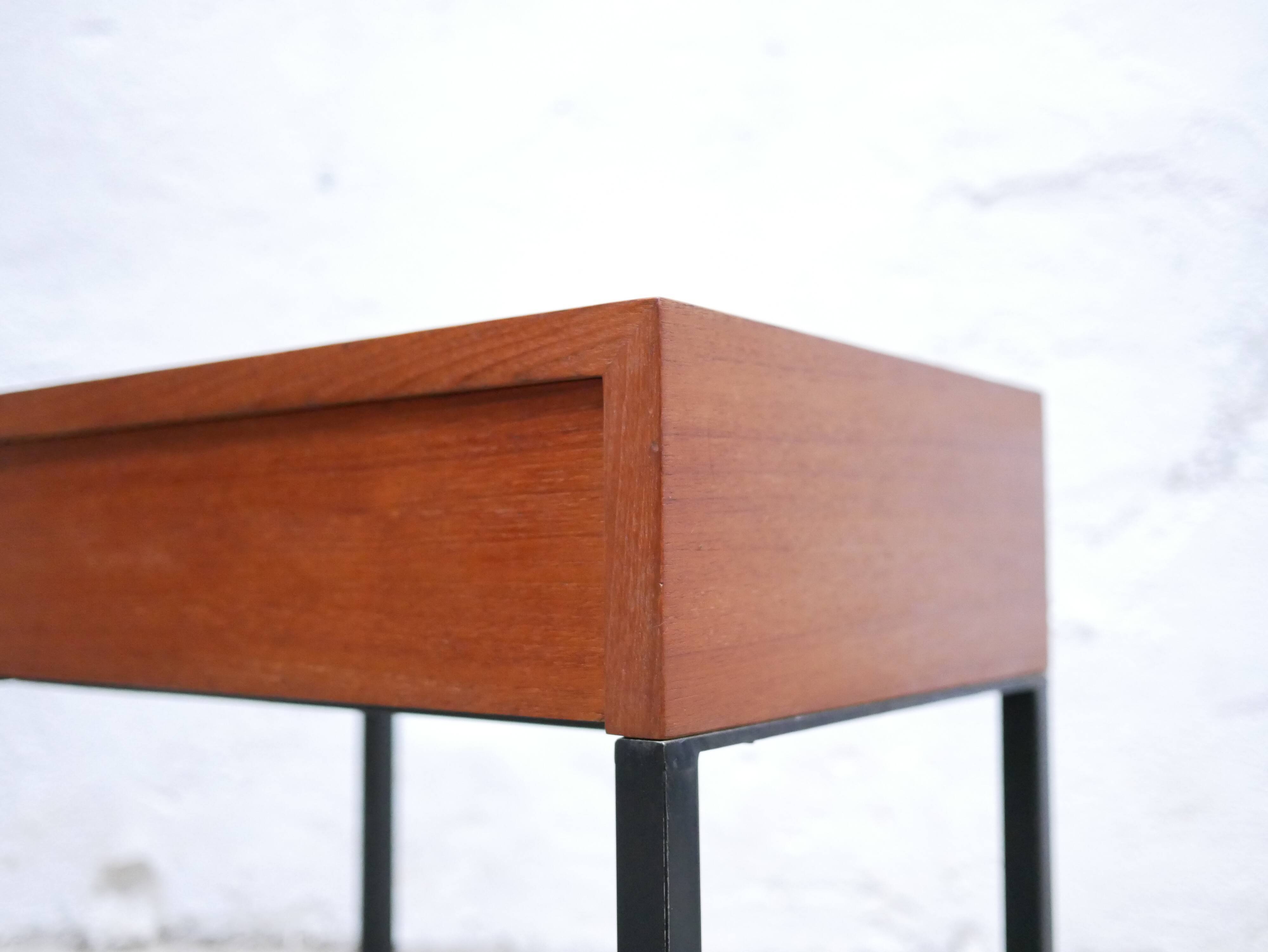 Vintage modernist teak bedside table