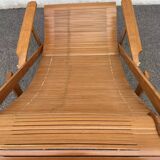 Folding bamboo lounge chair from the early 20th century
