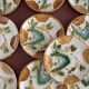 Set of 2 Salins Barbotine Plates - Vintage Parakeet Decor - service