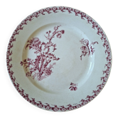 Plat faïencerie girns chardon in red