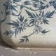 Ancienne base de sucrier faïence patinée motif floral bleu Digoin