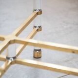 Hexagonal glass table by Sandro Petti, for Angolometallarte, 1970