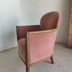 Armchair art deco pink velvet trim