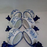 Set of 6 rounds of blue ceramic snail towel