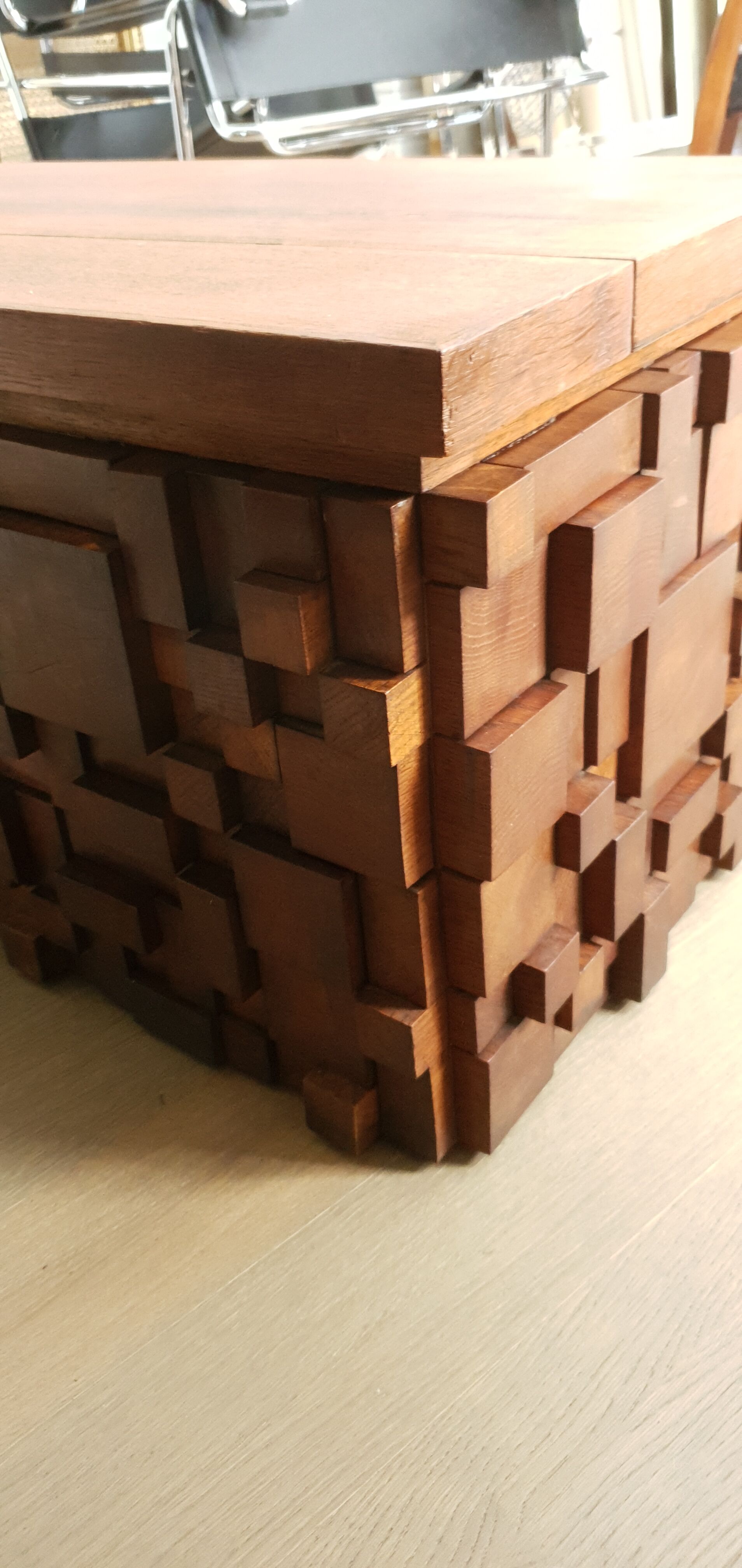 Solid oak bar chest paul evans style