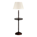 Turned wood lamp